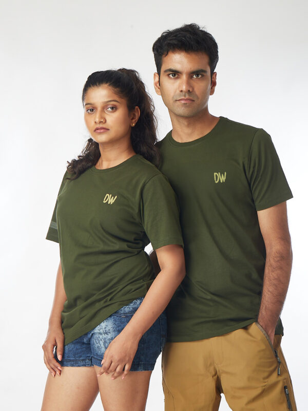 Unisex Half Sleeve – In the Heart of Nature (Olive Green, Large Back Print | Defender Inspired)