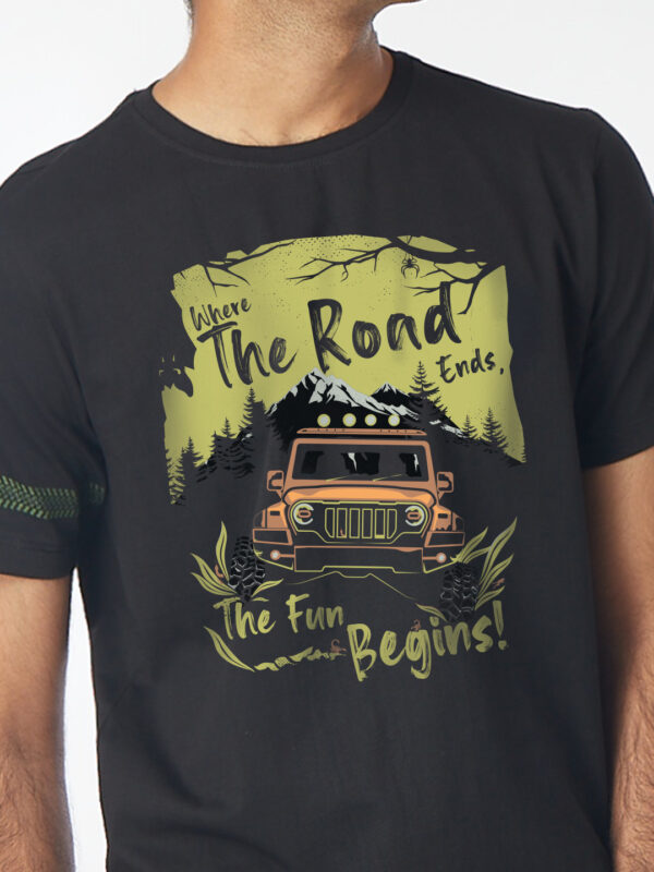Unisex Half Sleeve – Where the Road Ends (Thar Inspired) | A4 Front Print