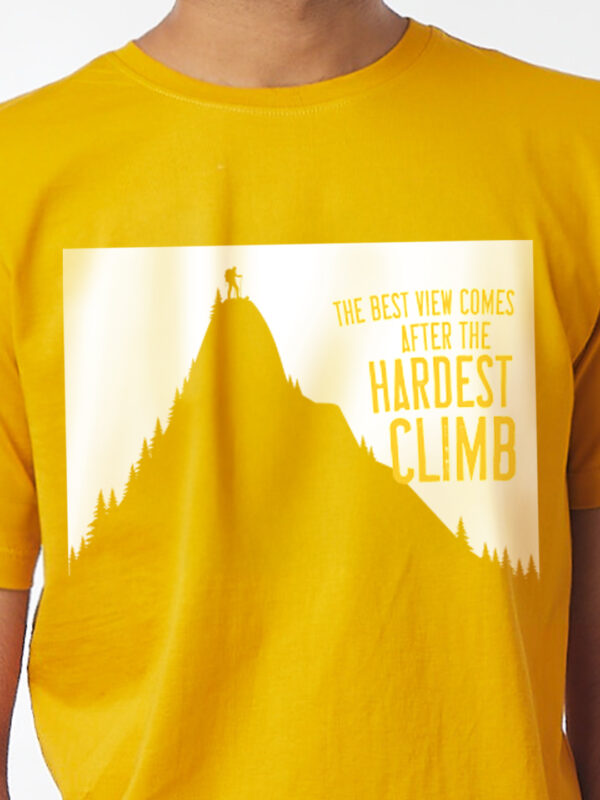 Unisex Short Sleeve – The Hardest Climb | A4 Front Print