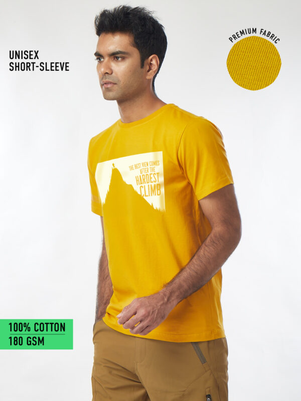 Unisex Short Sleeve – The Hardest Climb | A4 Front Print