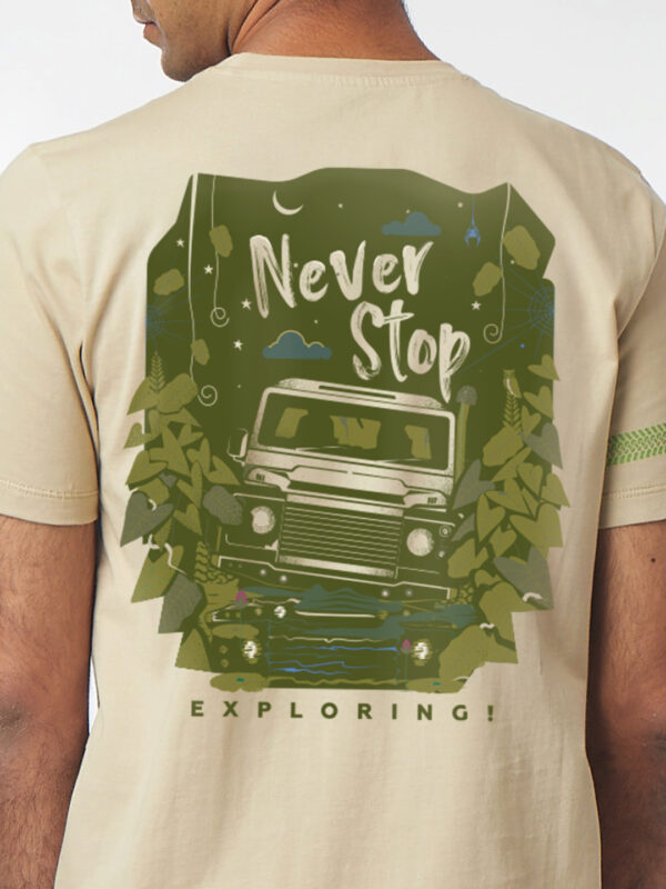 Unisex Short Sleeve – Never Stop Exploring | Large Back Print
