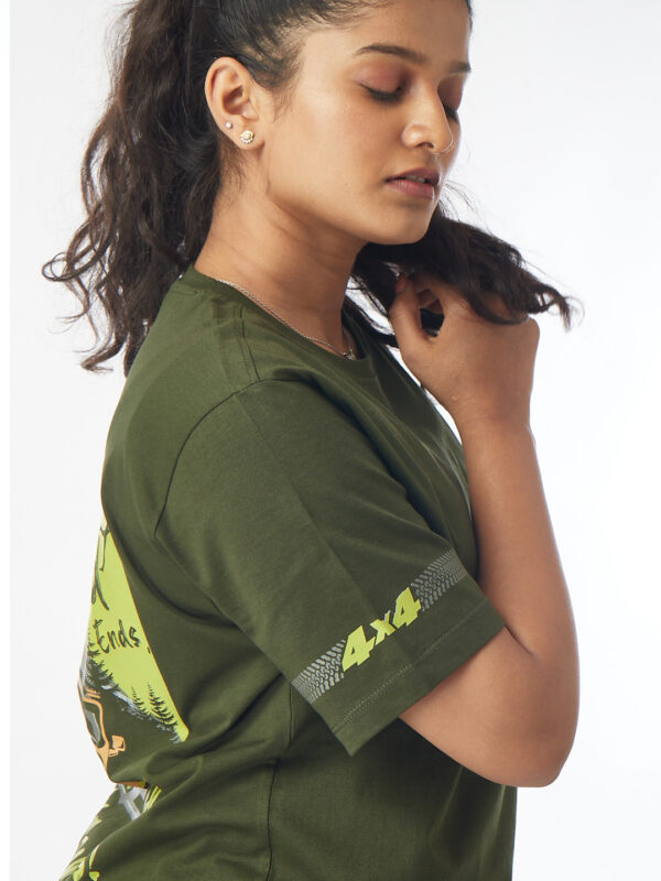 Unisex Half Sleeve – In the Heart of Nature (Olive Green, Large Back Print | Defender Inspired)