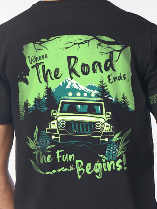 Unisex Round Neck – Off-Road Indian Legends | Green | Thar Inspired | Large Back Print