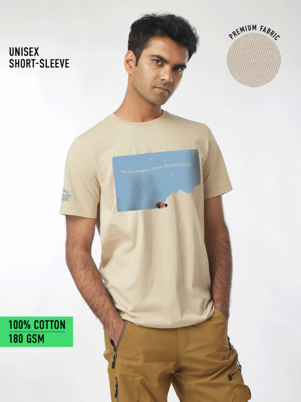 Unisex Short Sleeve – Beige – The Fun Begins (Thar-Inspired)