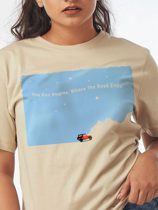 Unisex Short Sleeve – Beige – The Fun Begins (Thar-Inspired)
