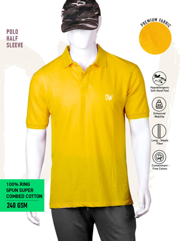 Executive Classic Polo – Unisex | Plain | YELLOW | 240gsm