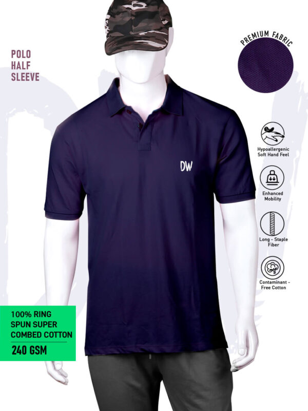 Executive Classic Polo – Unisex | Plain | DARK NAVY BLUE | 240gsm