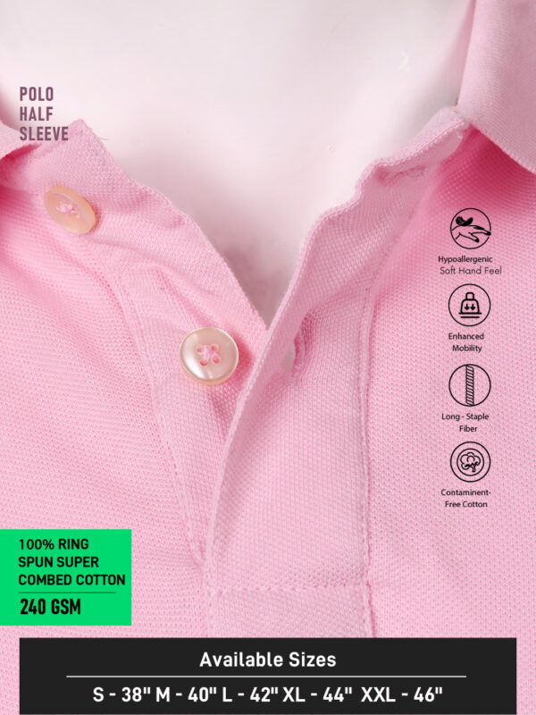Executive Classic Polo – Unisex | Plain | SOFT PINK | 240gsm