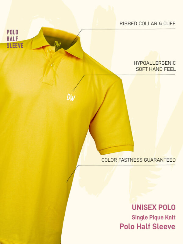 Executive Classic Polo – Unisex | Plain | YELLOW | 240gsm