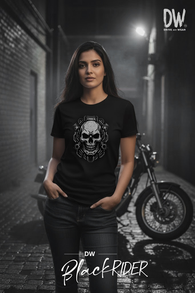 DW Black Rider T Shirt – Skull Engine Graphic Tee