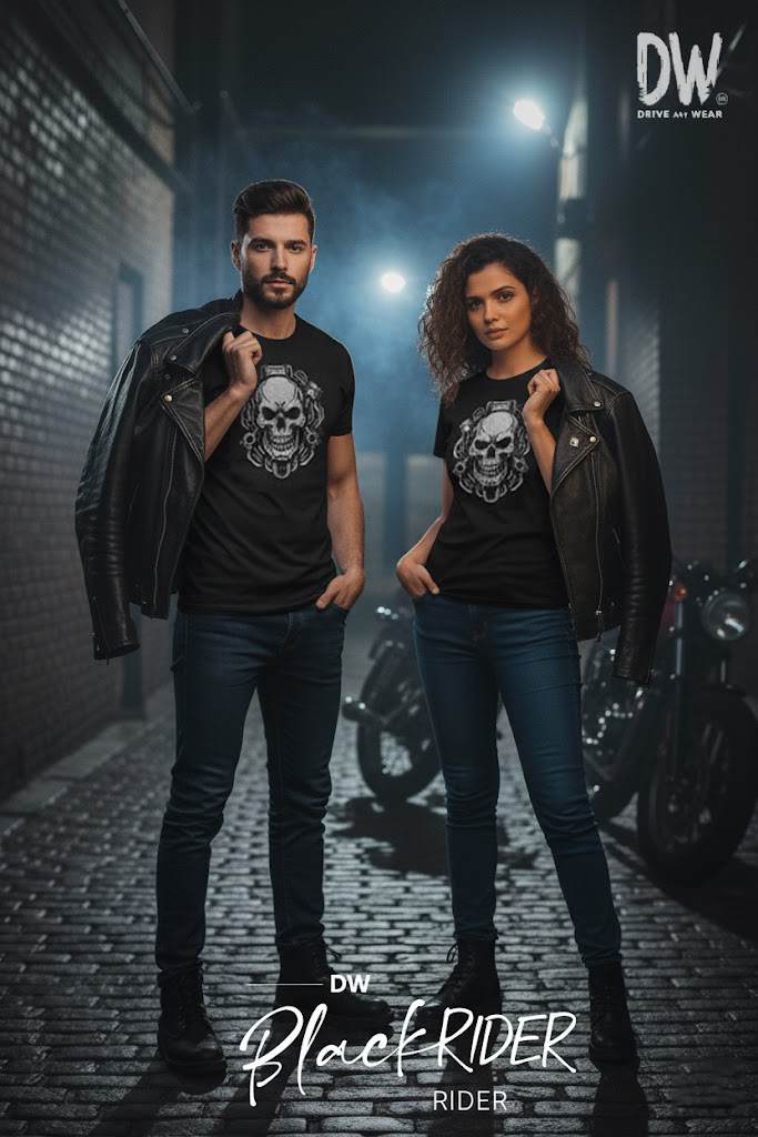DW Black Rider T Shirt – Skull Engine Graphic Tee